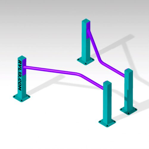 Parallel Bars. Uitbreidings buiten fitness apparaat voor onze Bootcamp parken